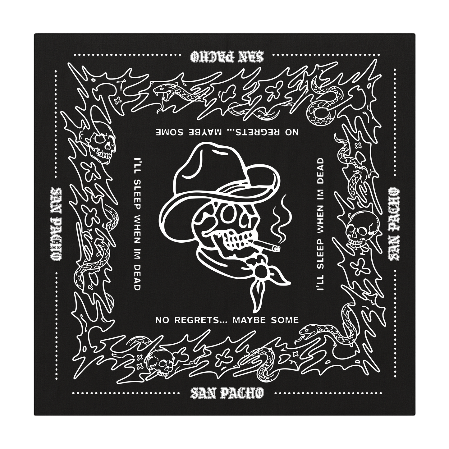 No Regrets Bandana - Black